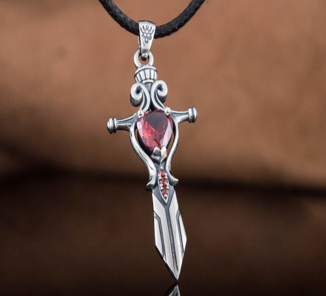 Handcrafted Renaissance Sword Pendant | Sterling Silver-Renaissance Wardrobe