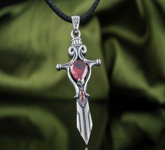 Handcrafted Renaissance Sword Pendant | Sterling Silver-Renaissance Wardrobe