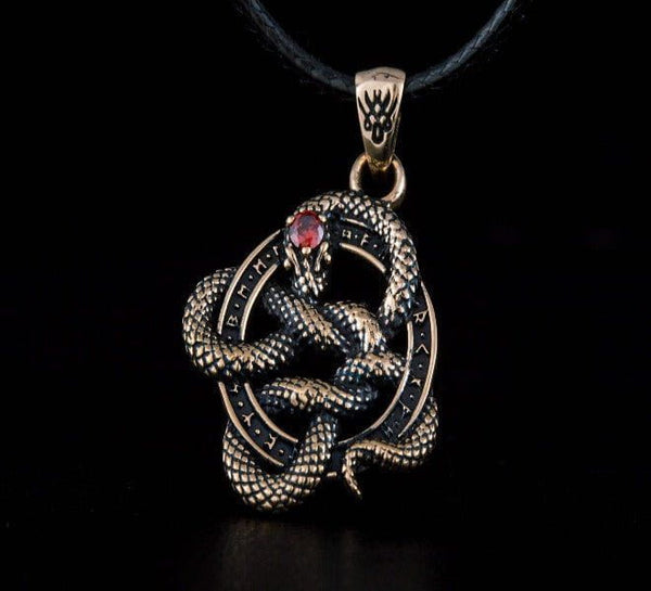 Late Norse Snake with Runes Pendant | Renaissance Jewelry
