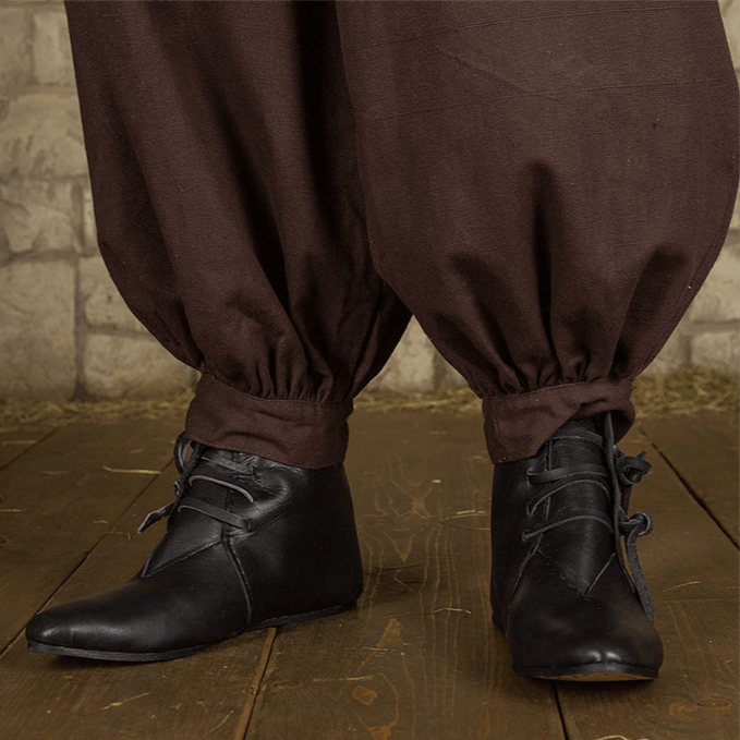 Black Leather Renaissance Boots | Heinrich Ankle Design