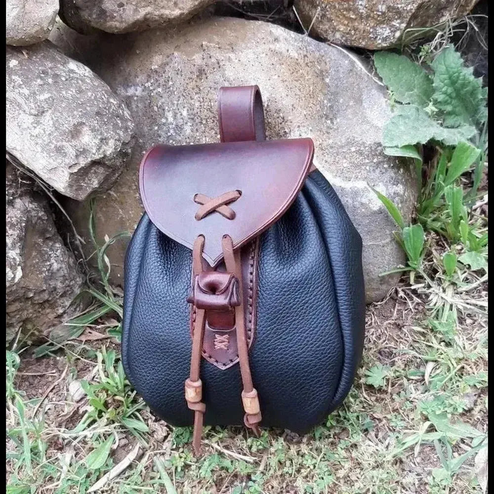 PU Leather Renaissance-Inspired Belt Pouch | Drawstring Cover-Renaissance Wardrobe