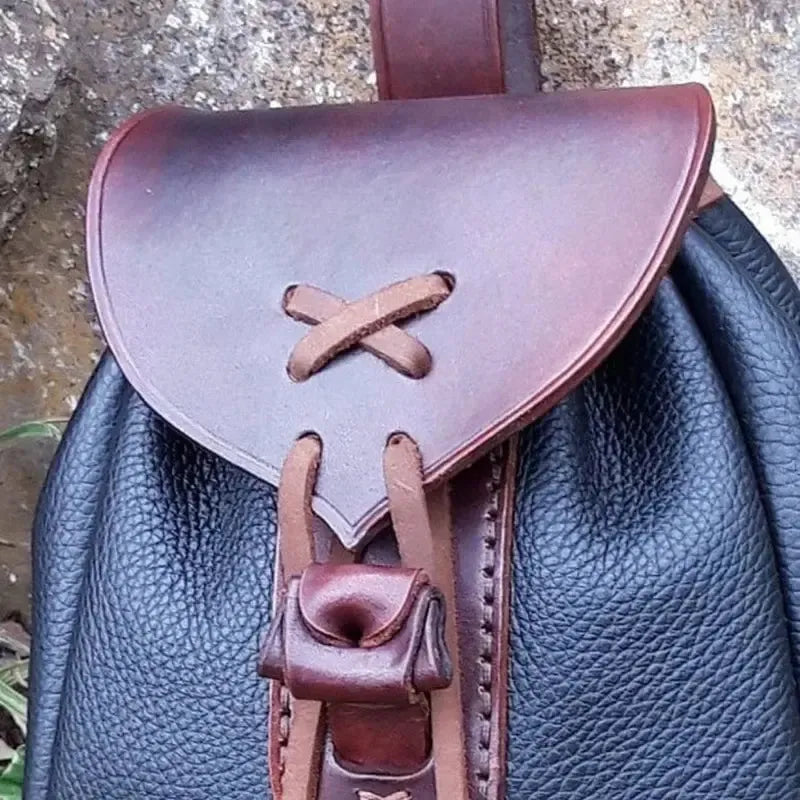 PU Leather Renaissance-Inspired Belt Pouch | Drawstring Cover-Renaissance Wardrobe