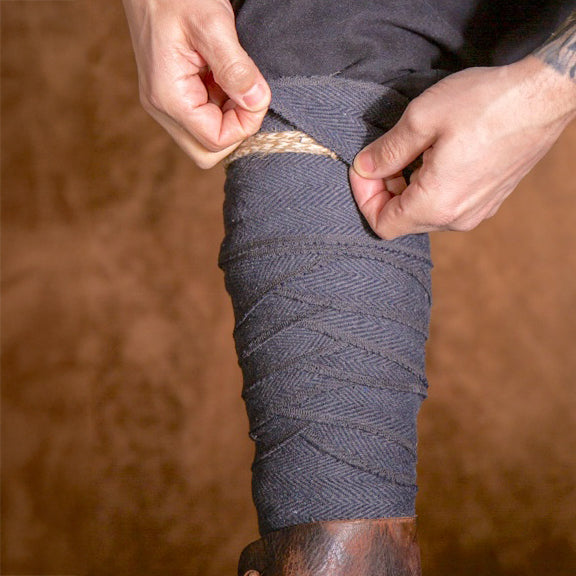 Renaissance Herringbone Leg Wraps | Medieval Calf Protection