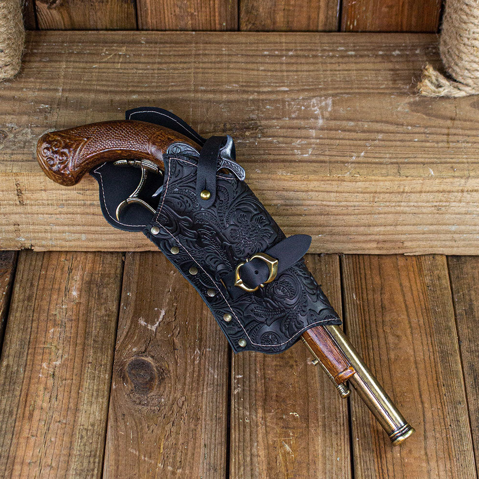 Pirate Pistol Holster shown with flintlock