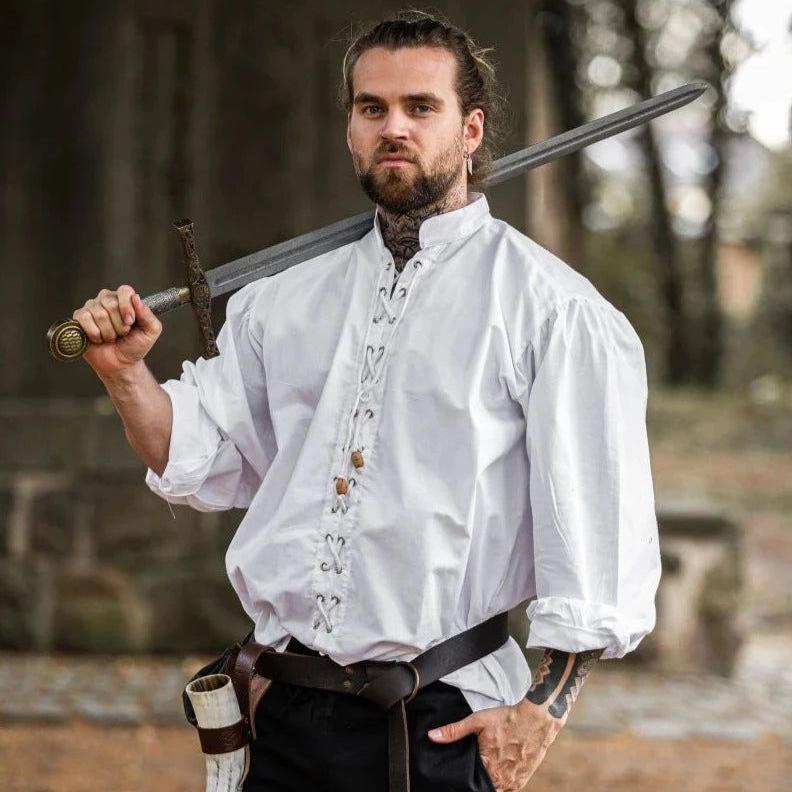 Renaissance Laced Front Shirt | Drawstring Accents-Renaissance Wardrobe
