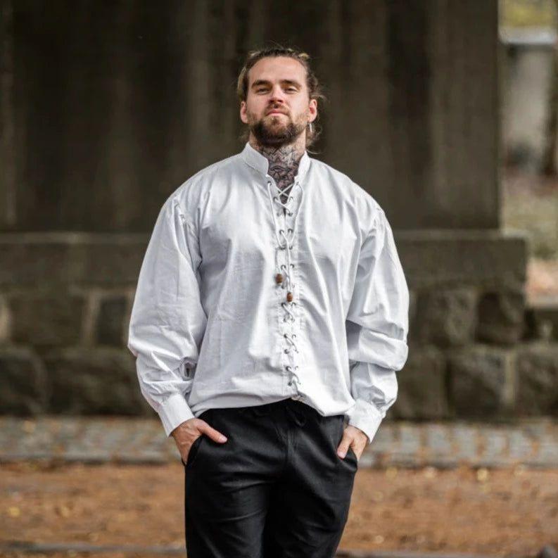 Renaissance Laced Front Shirt | Drawstring Accents-Renaissance Wardrobe