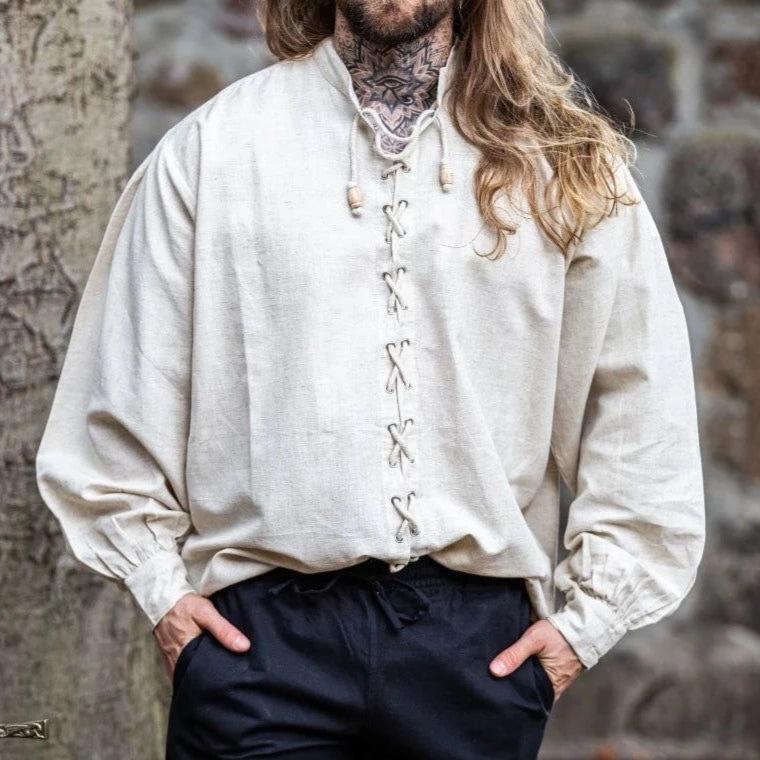 Renaissance Laced Front Shirt | Drawstring Accents-Renaissance Wardrobe