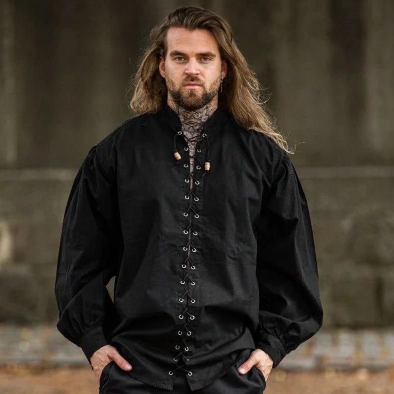 Renaissance Laced Front Shirt | Drawstring Accents-Renaissance Wardrobe