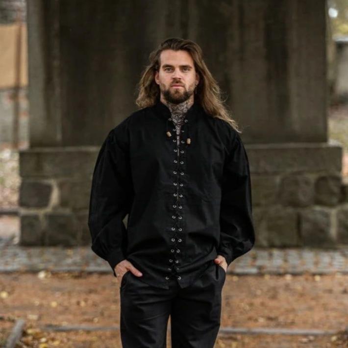 Renaissance Laced Front Shirt | Drawstring Accents-Renaissance Wardrobe