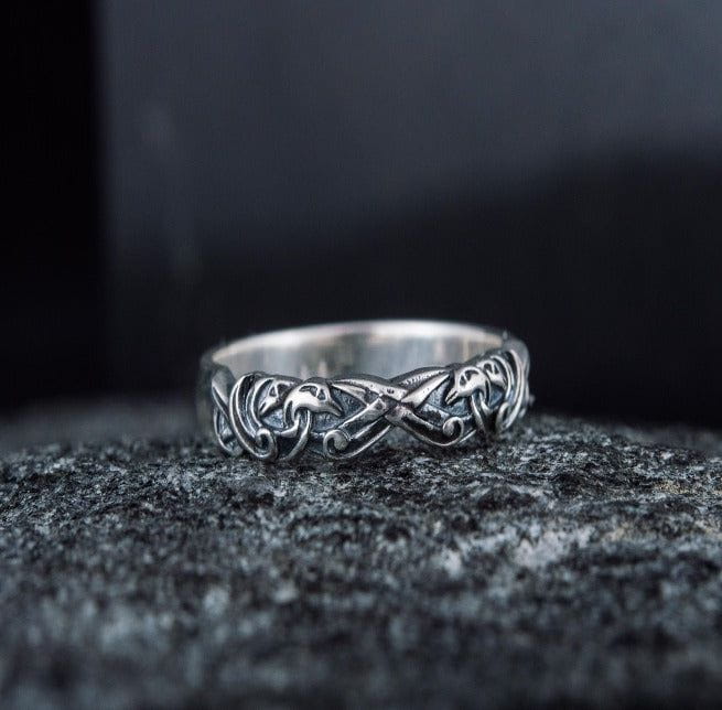Sterling Silver Renaissance Raven Ring | Customizable Size-Renaissance Wardrobe