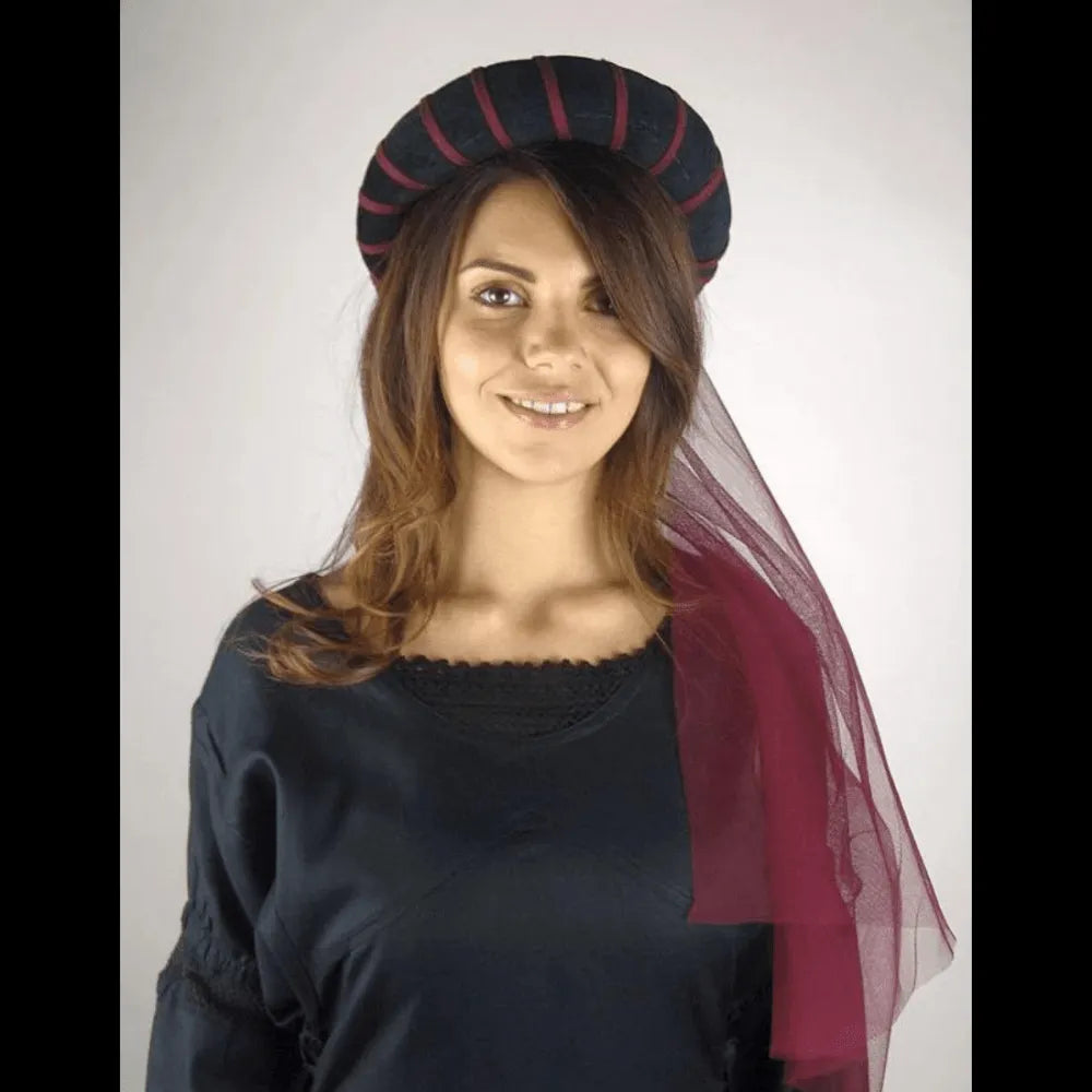 Women’s Black and Gold Renaissance Headdress | Elegant Veil-Renaissance Wardrobe