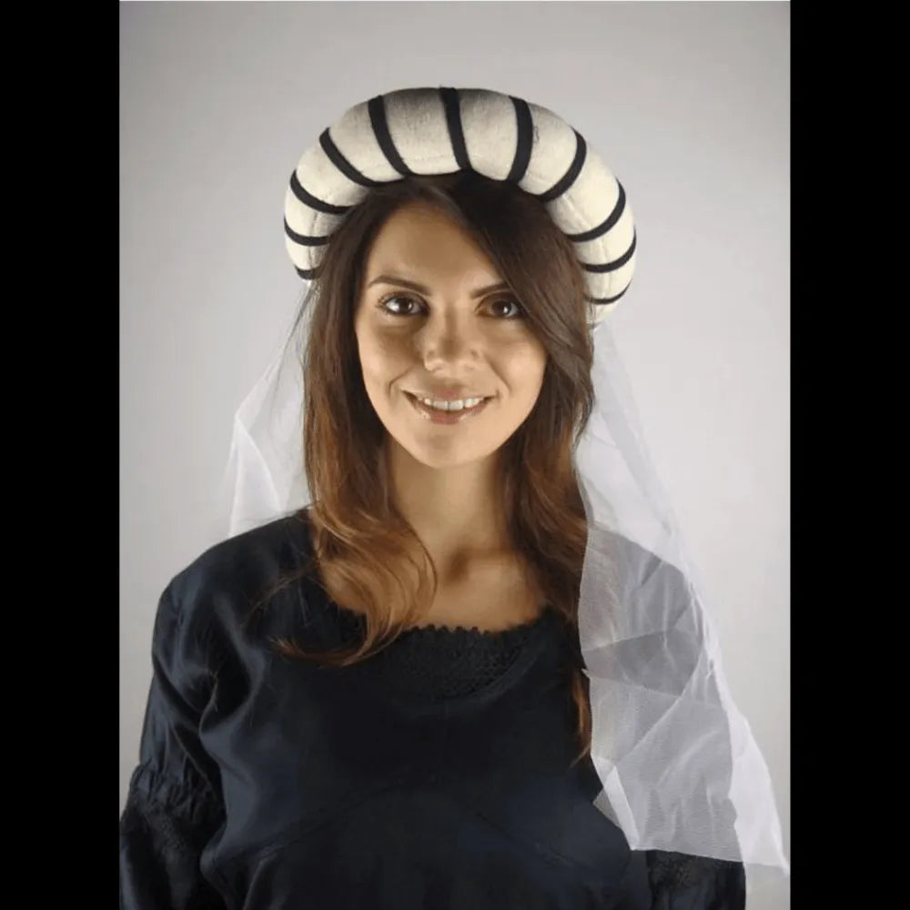 Women’s Black and Gold Renaissance Headdress | Elegant Veil-Renaissance Wardrobe