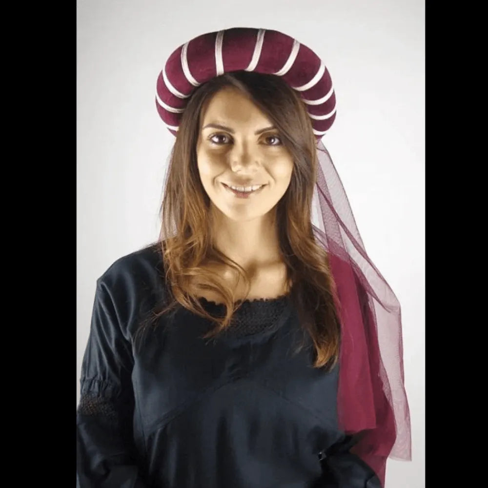 Women’s Black and Gold Renaissance Headdress | Elegant Veil-Renaissance Wardrobe
