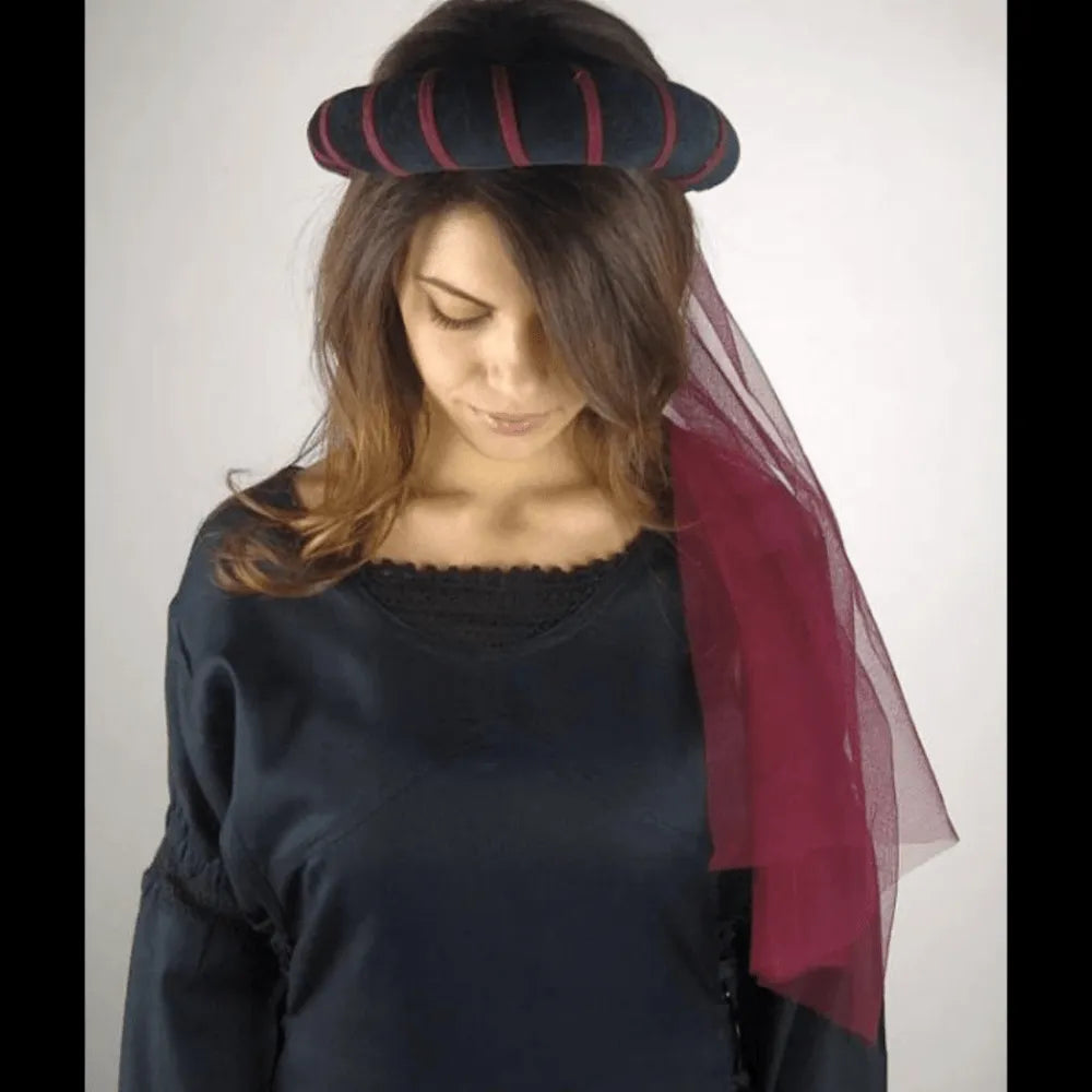 Women’s Black and Gold Renaissance Headdress | Elegant Veil-Renaissance Wardrobe