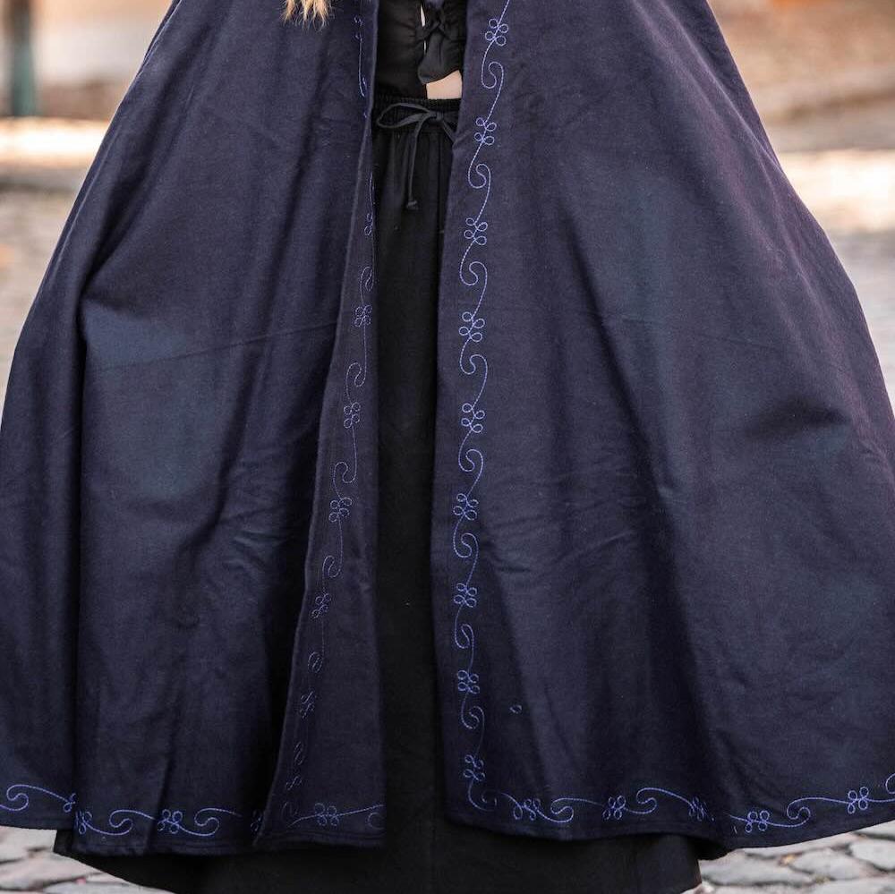 Long Wool Viking Cloak | Hand-Stitched Embroidery-4-Viking Warrior
