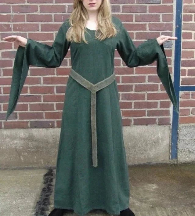 Green Renaissance Y-Shaped Cotton Fabric Belt | Medieval Accessory