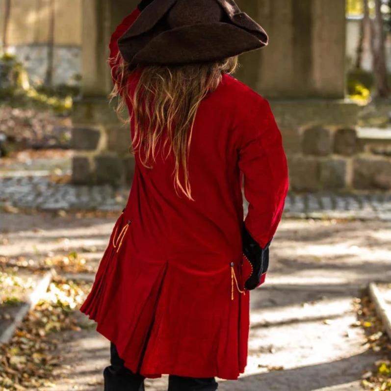 Black Velvet Renaissance Frock Coat | Elegant Metal Buttons