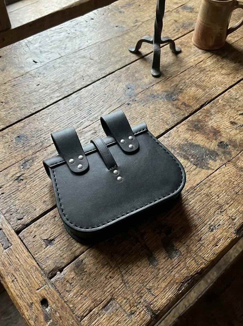 Black Renaissance Belt Bag | Handmade Leather