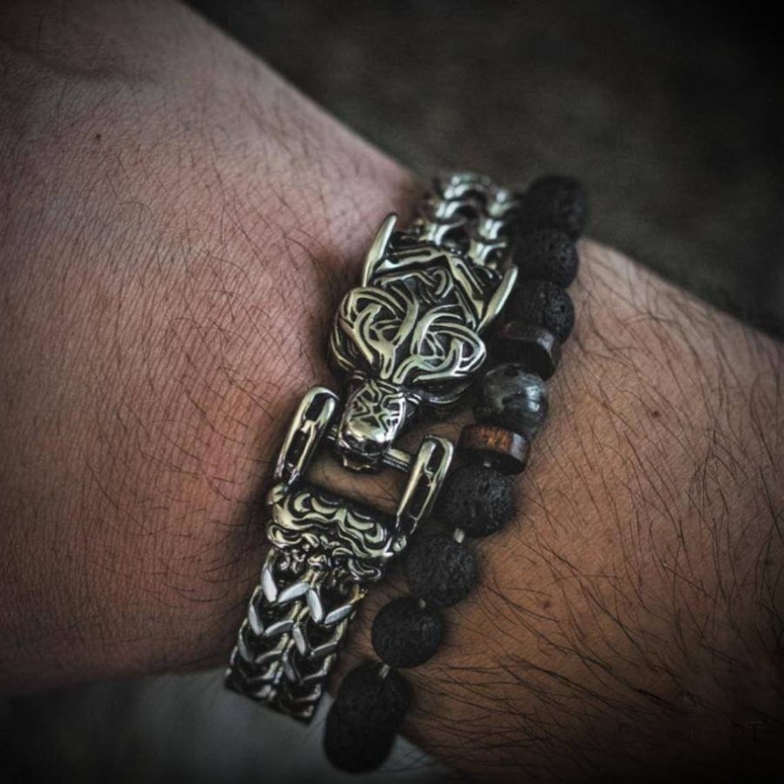 Fenrir Wolf of Ragnarok Viking Bracelet