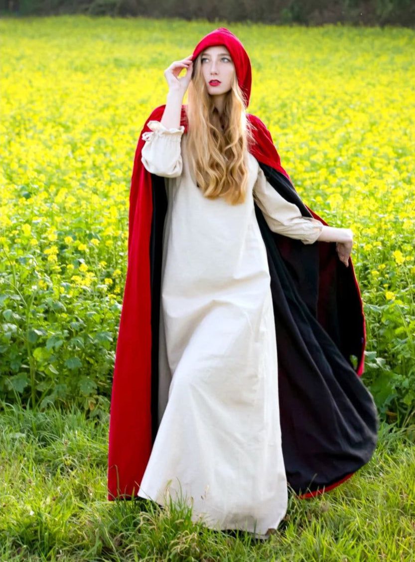 Hooded Velvet Viking Cloak 