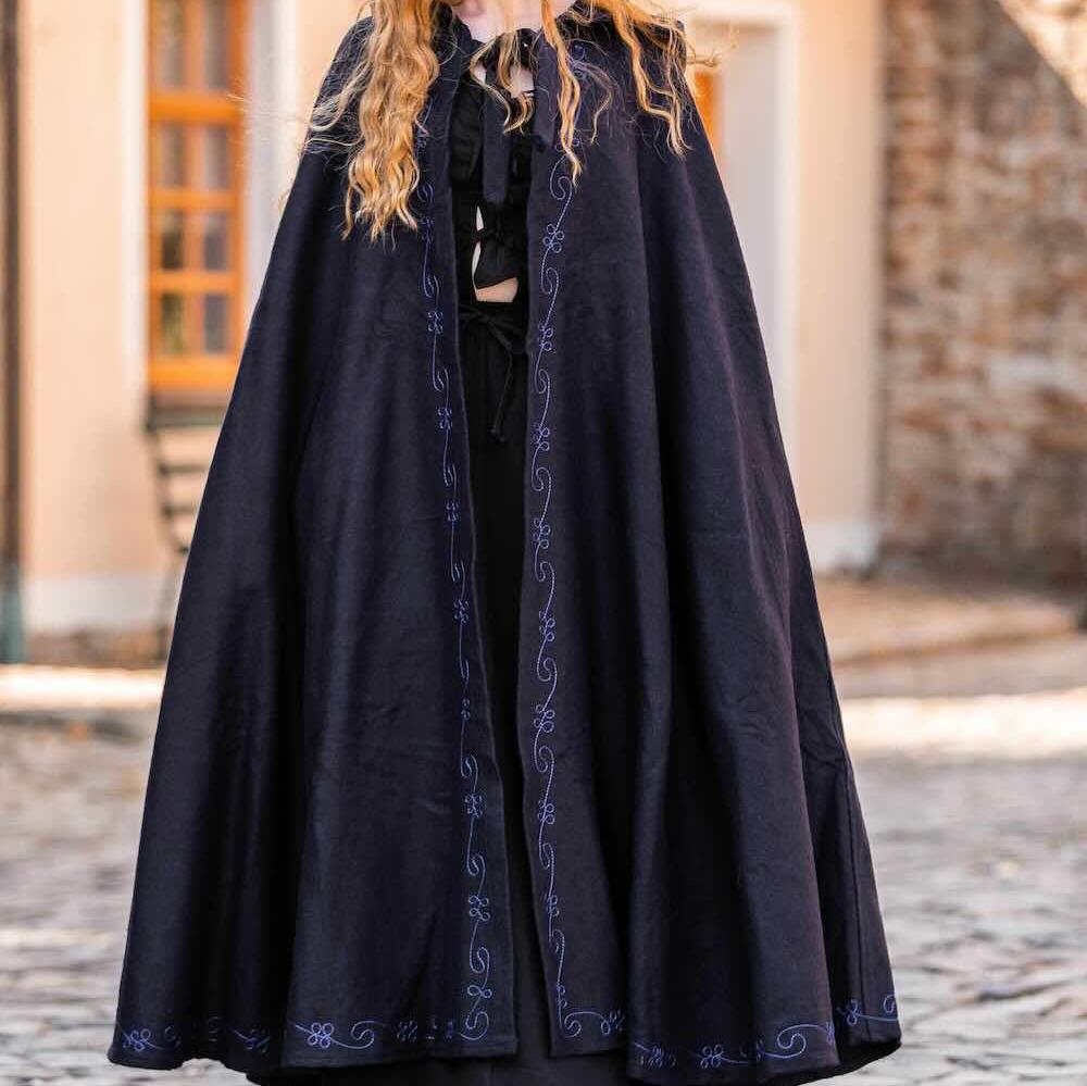 Woolen Renaissance Cloak | Hand-Stitched Embroidery