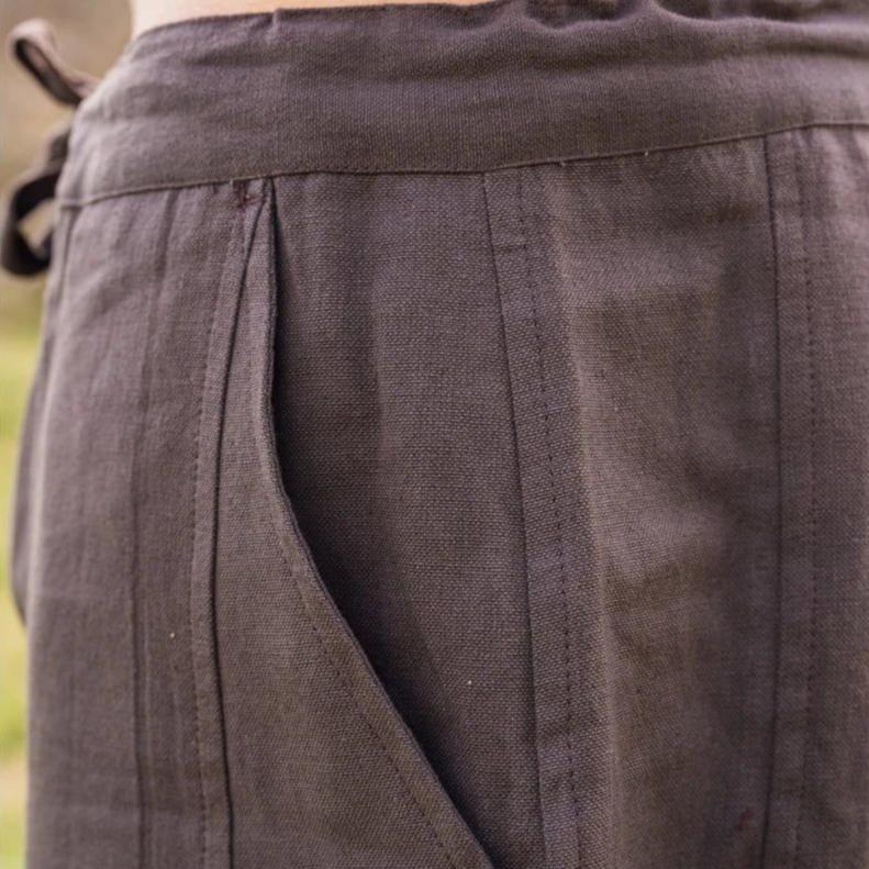 brown viking pant with leg lacing 