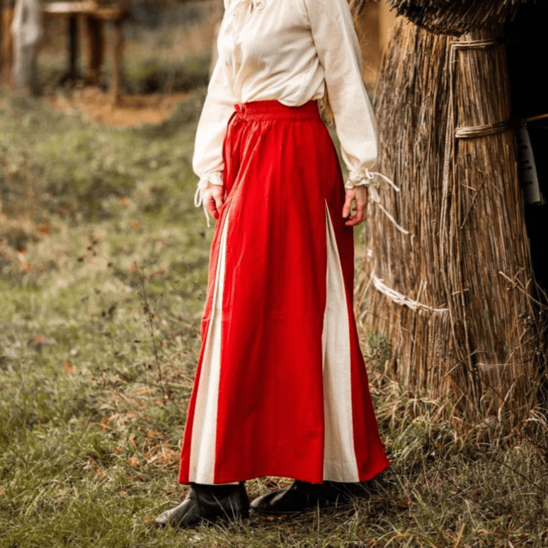 Close-up of the lace-up front on the Renaissance skirt