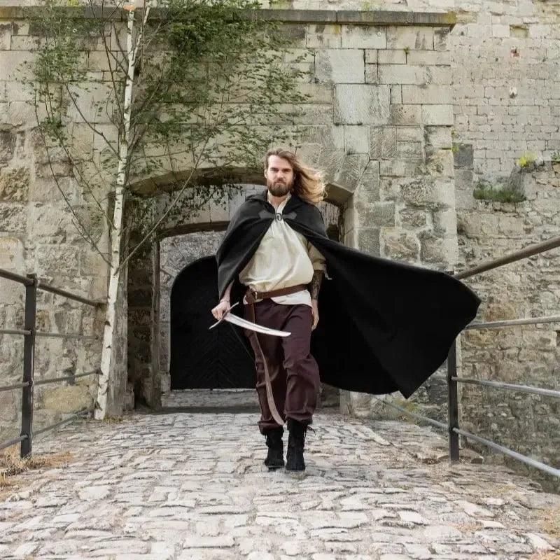 Detail of the wool fabric on the cloak