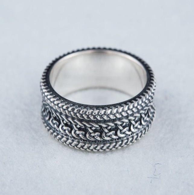 Ring with Ornament Sterling Silver Handcrafted Jewelry-6