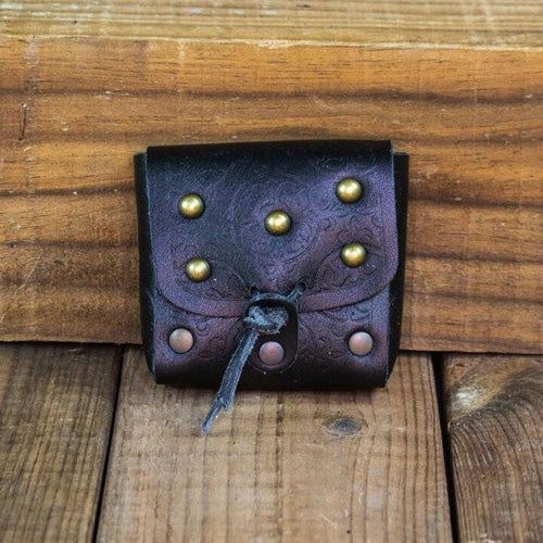 Leather Renaissance Gaming Pouch | Brass Details | Medieval Dice Set