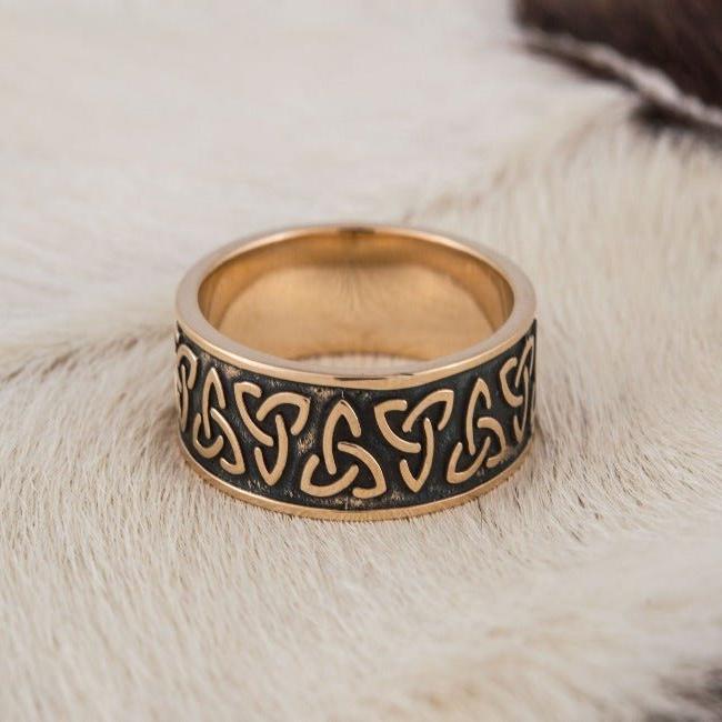 Triquetra Symbol Bronze Ring-3