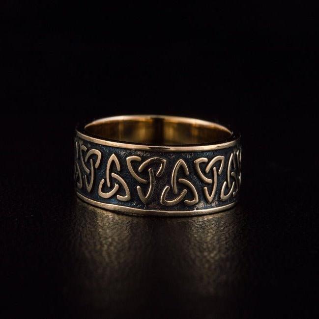 Triquetra Symbol Bronze Ring-7