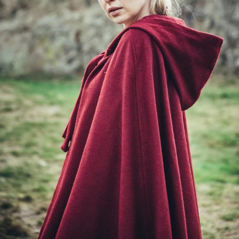 Renaissance Era Woolen Cloak with Hood | Versatile Full-Length Historical Garment