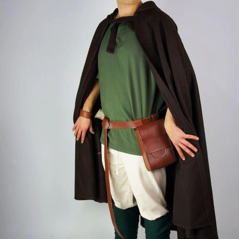 Renaissance Era Woolen Cloak with Hood | Versatile Full-Length Historical Garment