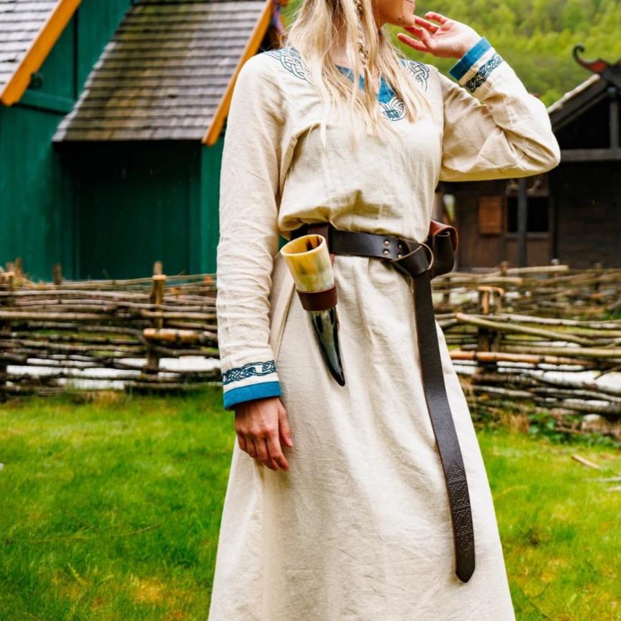 Viking Dress in Natural Cotton - Elegance Meets Warrior Spirit