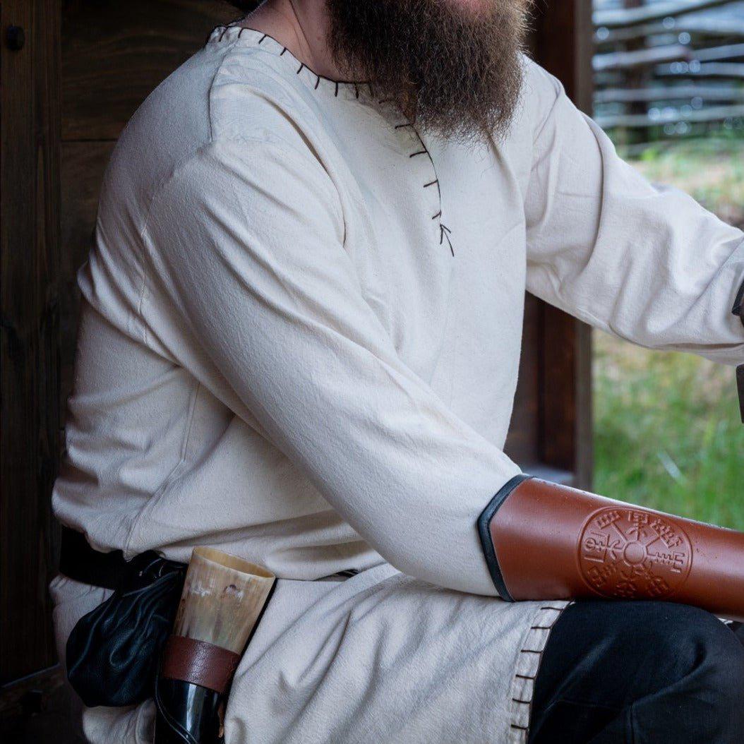 viking tunic with stitching on border