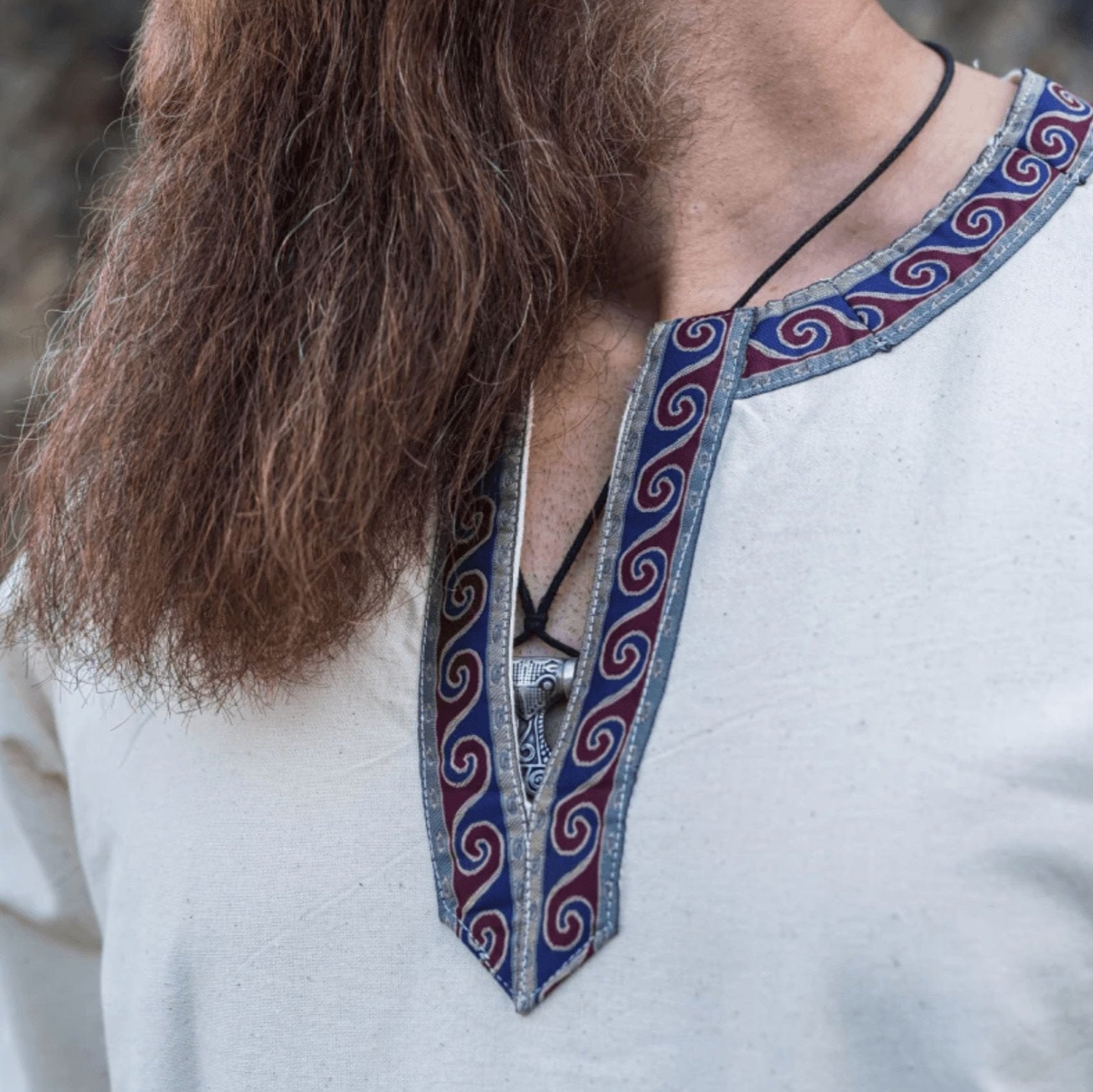 natural viking tunic with border 