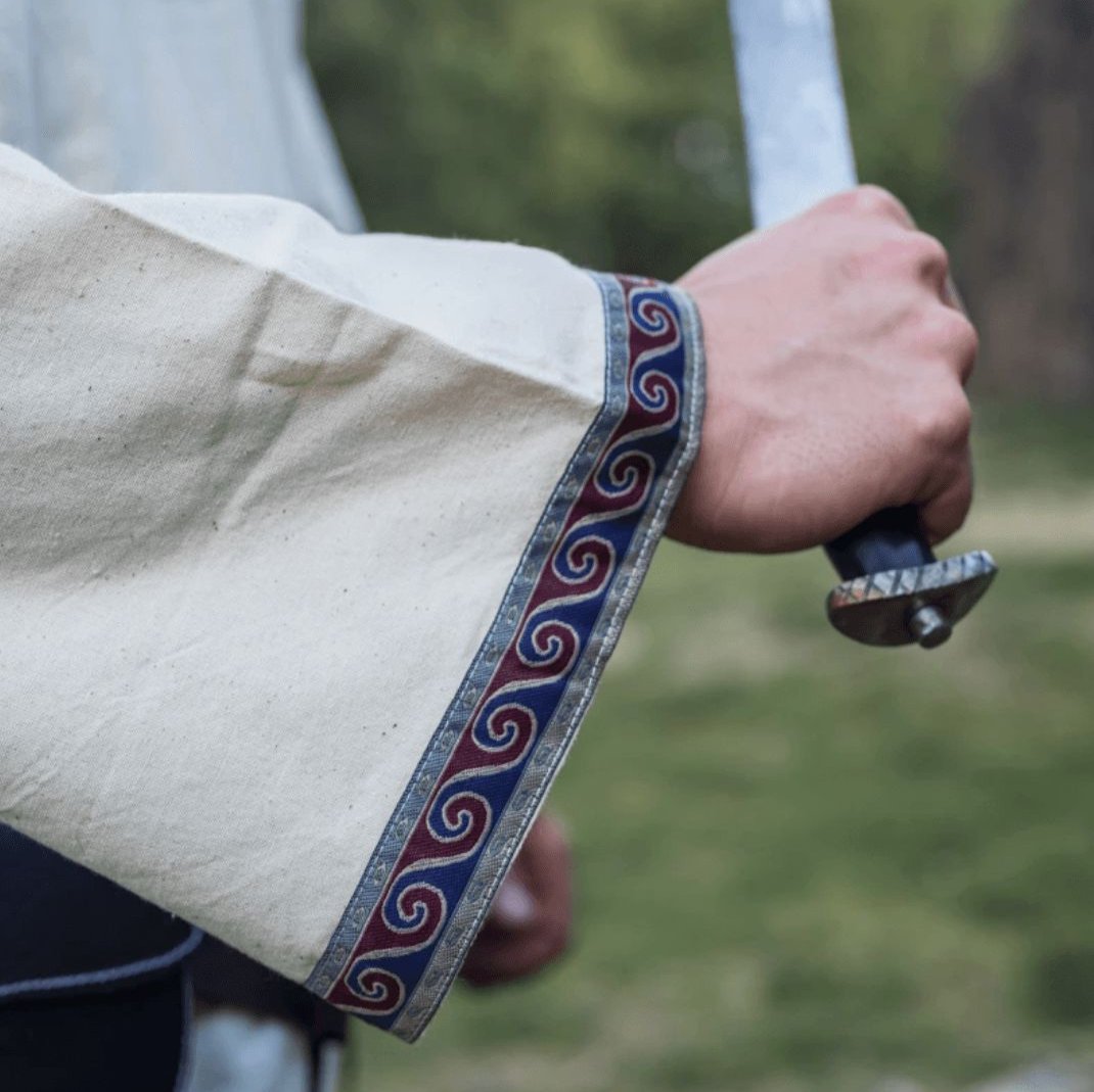 cotton viking tunic with border 