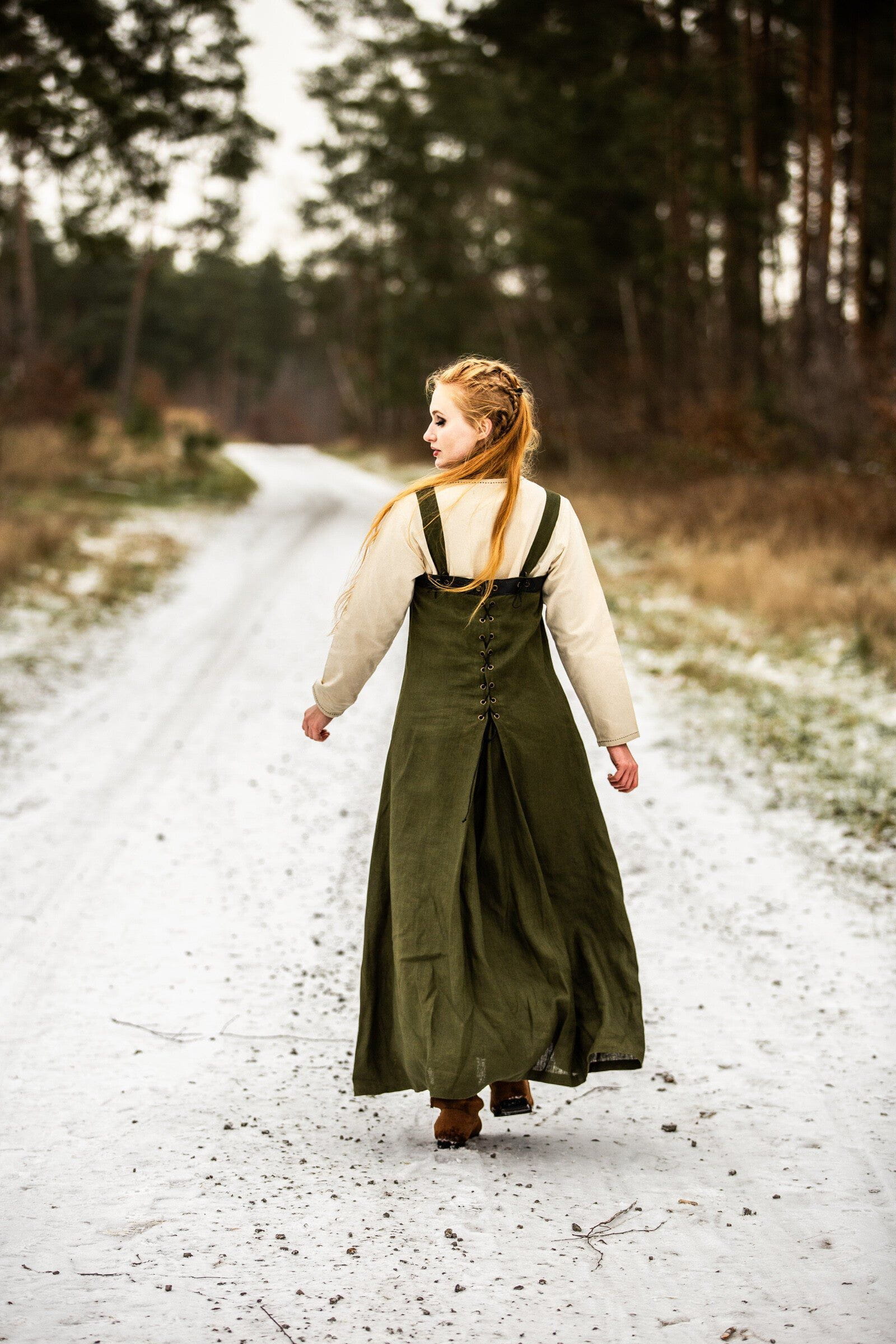 Viking Over Dress in Linen - Red (Copy)